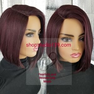 Racy wine custom made and color lace front wig